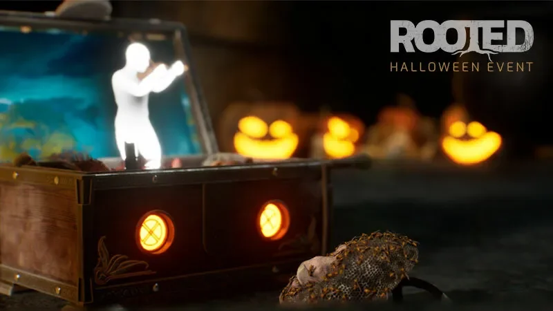 Rooted Alpha Halloween Event Lets You See Ghosts and Unlock Exclusive Items cover image.