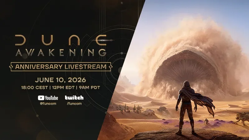 Dune: Awakening Celebrates First Anniversary With Developer Livestream cover image.