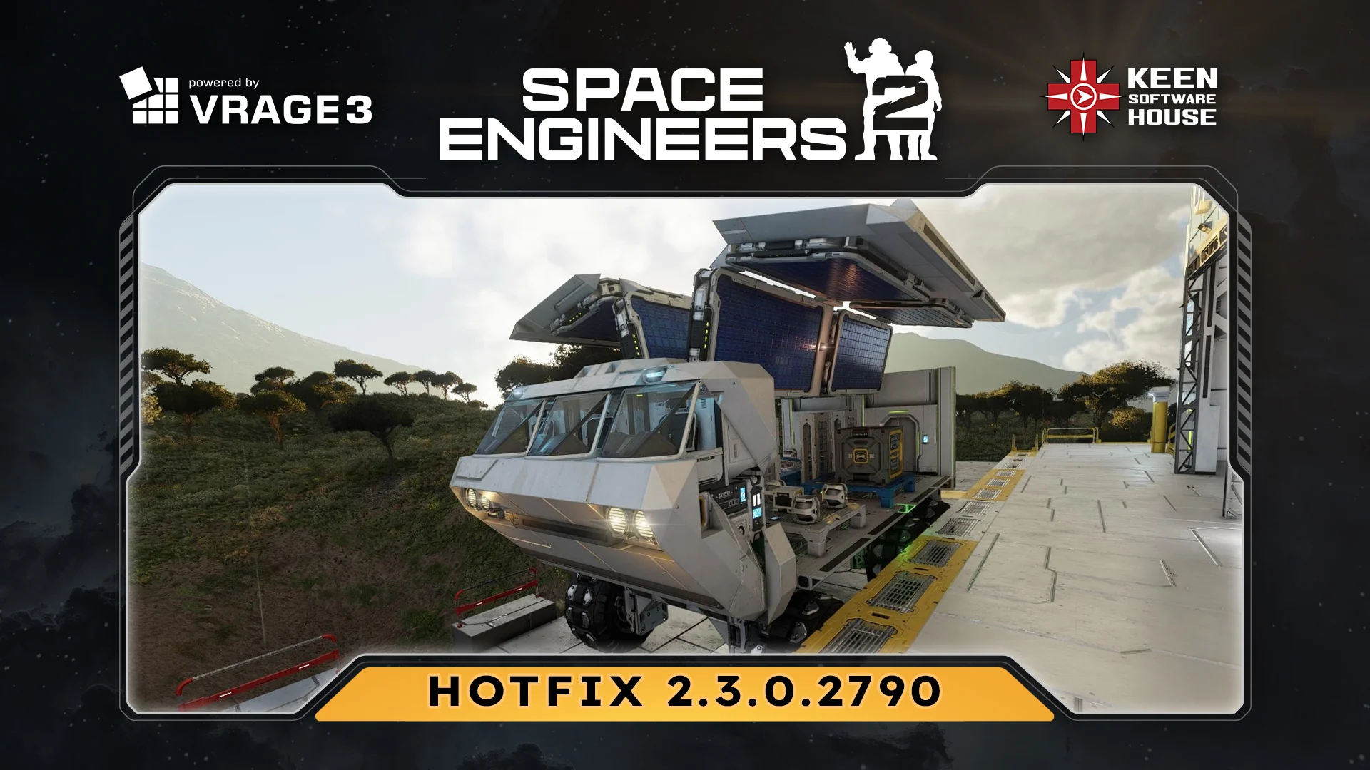 Space Engineers 2 Hotfix 2.3.0.2790 Patches 12 Crashes and Freezes cover image.